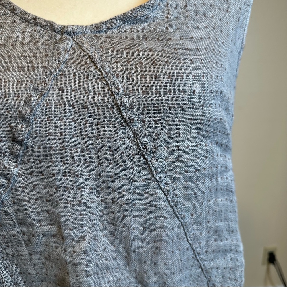 Flax Gray Midi Dress with Brown Hem - Picture 2 of 5